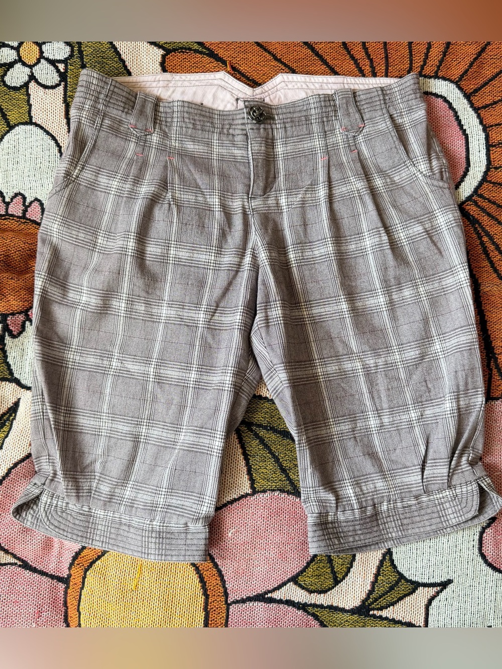 Y2K Low Rise Plaid Capri Pants Size 6